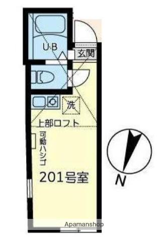 ユナイト南太田クロードドビッシュ(ワンルーム/2階)の間取り写真