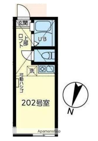 ユナイト南太田クロードドビッシュ(ワンルーム/2階)の間取り写真
