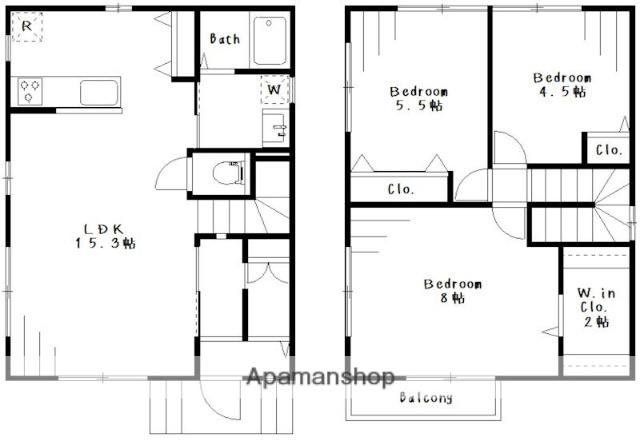 東海道本線 戸塚駅 バス乗車時間：12分 鋼管団地下バス停で下車 徒歩5分 2階建 築11年(3LDK)の間取り写真