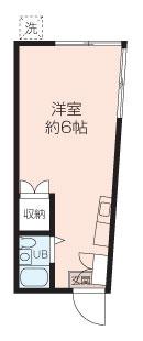 京浜急行電鉄本線 追浜駅 徒歩9分 2階建 築34年(ワンルーム/2階)の間取り写真