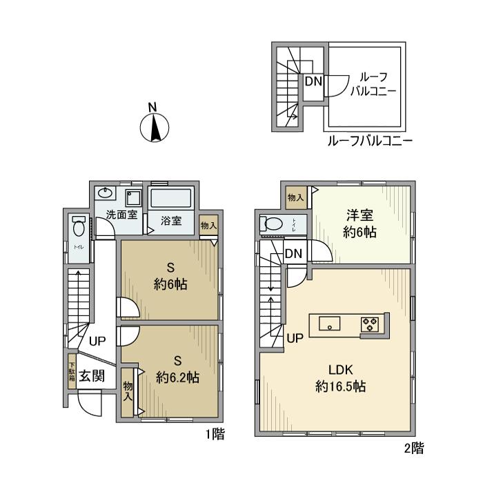 湘南新宿ライン高海 茅ケ崎駅 徒歩19分 2階建 築14年(1SLDK)の間取り写真