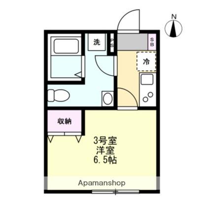 ベイルームキャナル鶴見(1K/3階)の間取り写真