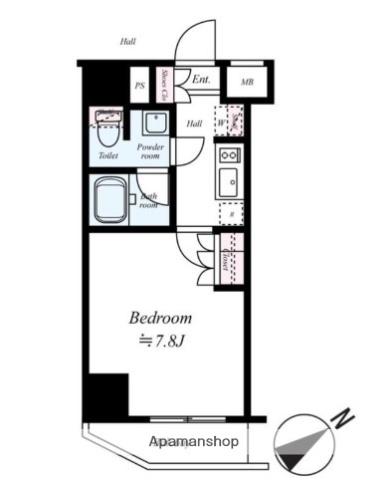 ARCOBALENOKAWASAKI(1K/8階)の間取り写真