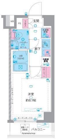 エストゥルース横浜吉野町Ⅱ(1K/1階)の間取り写真