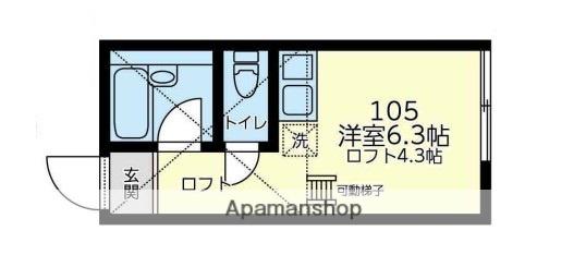 ユナイト戸手クラウディオ(ワンルーム/1階)の間取り写真