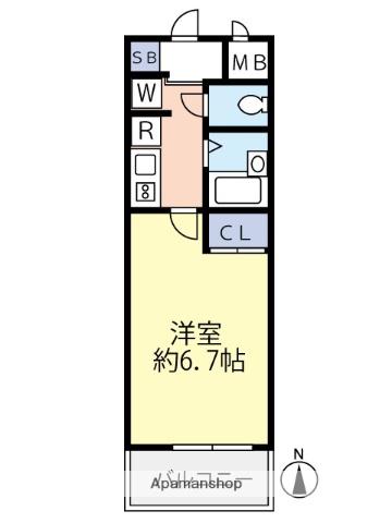 グランヴァン西馬込2(1K/2階)の間取り写真
