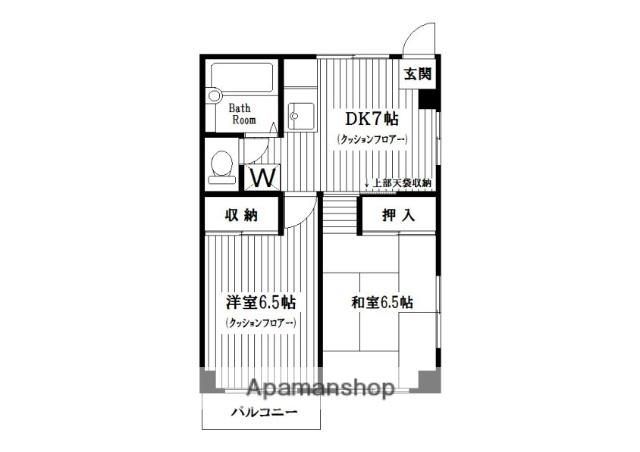 ハウス師岡(2DK/3階)の間取り写真