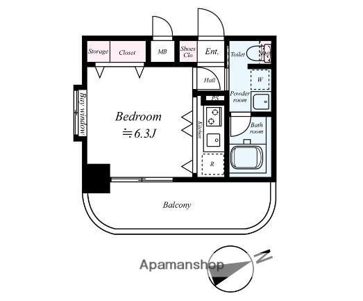グリフィン横浜天王町弐番館(ワンルーム/5階)の間取り写真