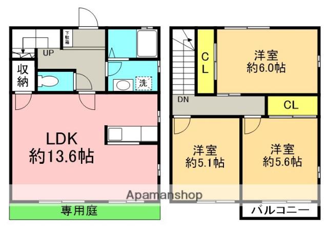 パストラルＡ棟(3LDK)の間取り写真