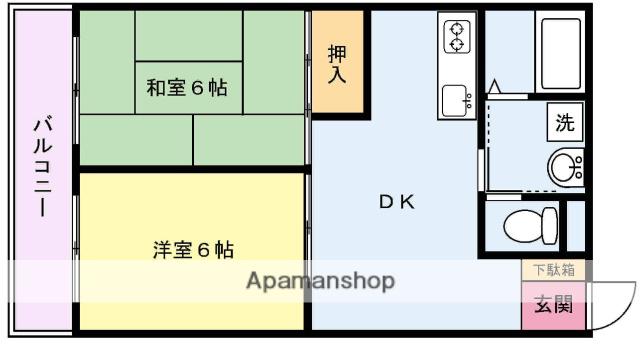 森ビル(2DK/3階)の間取り写真