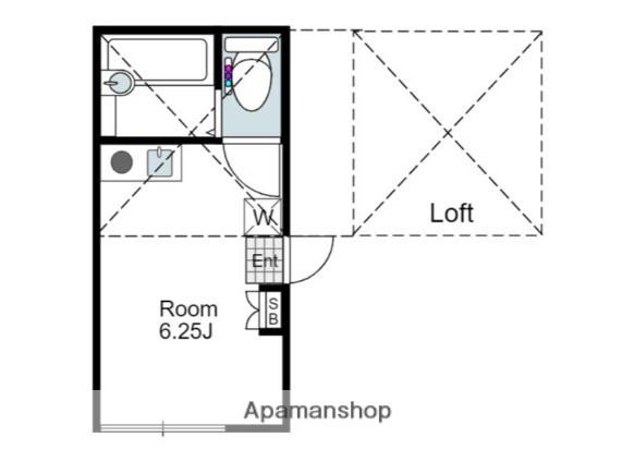 ユナイト鶴見ラ・クンパルシータ(ワンルーム/1階)の間取り写真