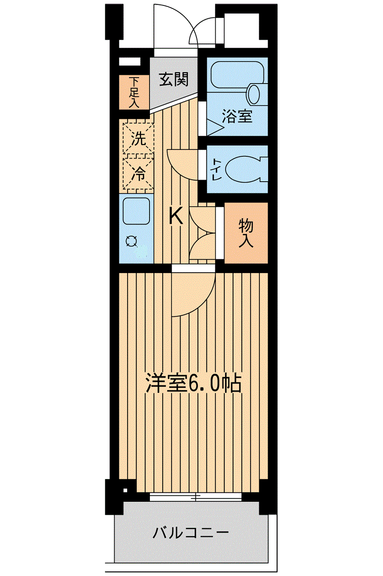 アーデン目黒不動前(1K/1階)の間取り写真