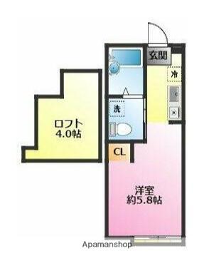 ハーミット横浜(ワンルーム/1階)の間取り写真