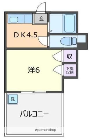 グリーンピア三ツ沢(1DK/3階)の間取り写真