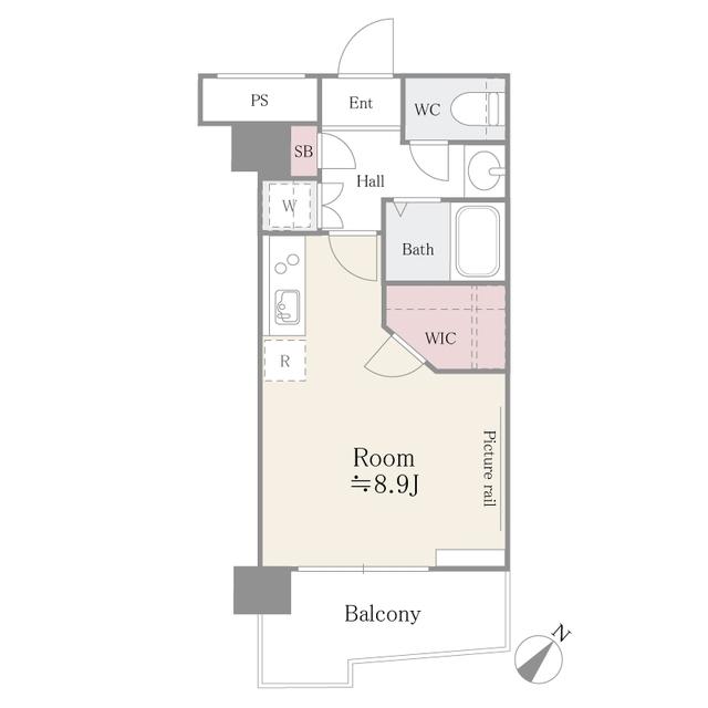 アルテーヌ新横浜(ワンルーム/10階)の間取り写真