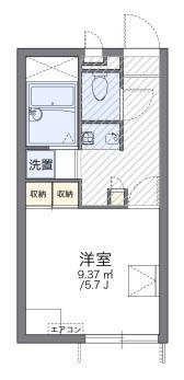 レオパレスクレール若宮Ⅲ(1K/1階)の間取り写真