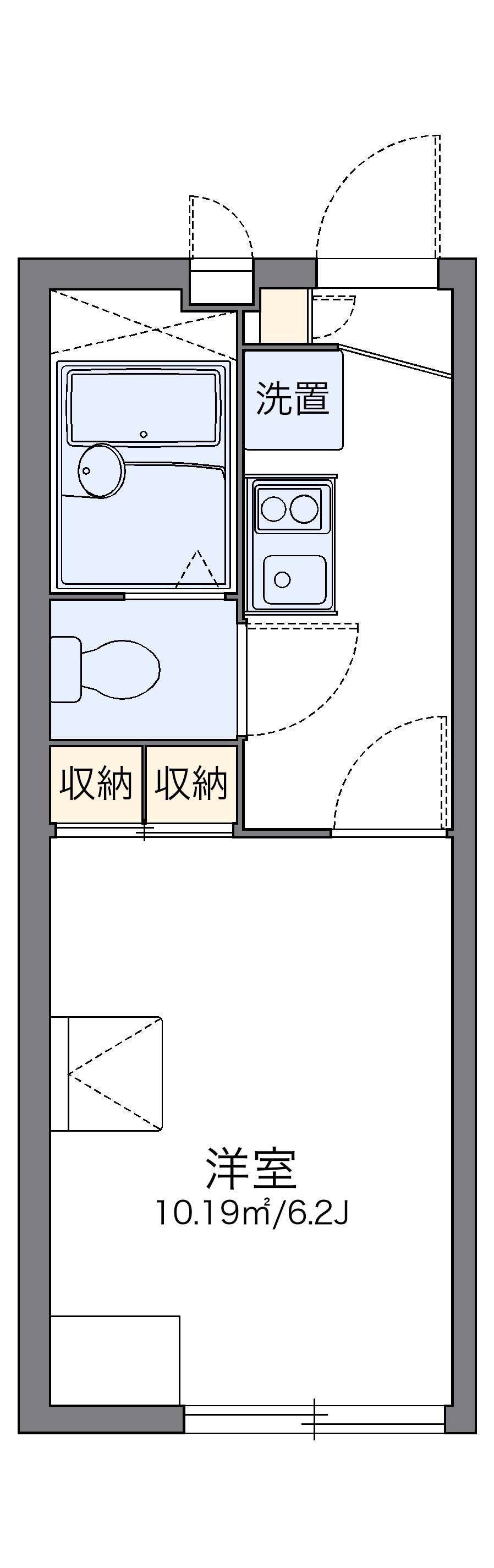 レオパレスSWING HILL(1K/2階)の間取り写真