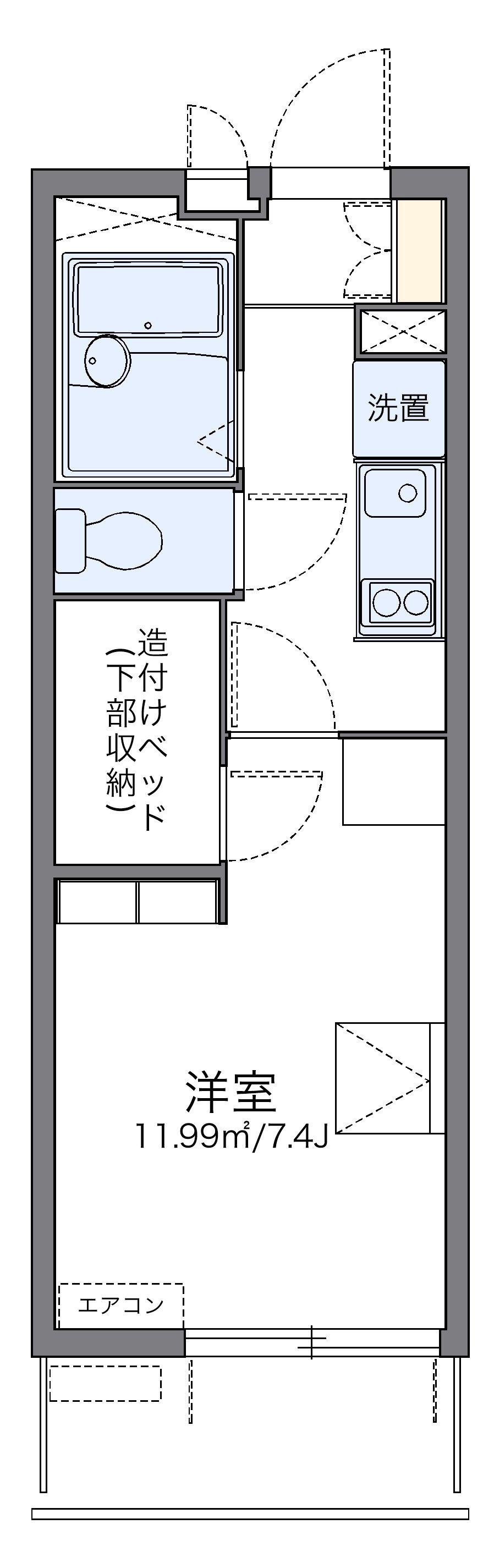 レオパレスアスリートⅡ(1K/2階)の間取り写真