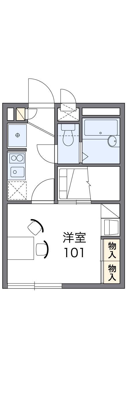 レオパレスフォレストⅠ(1K/2階)の間取り写真