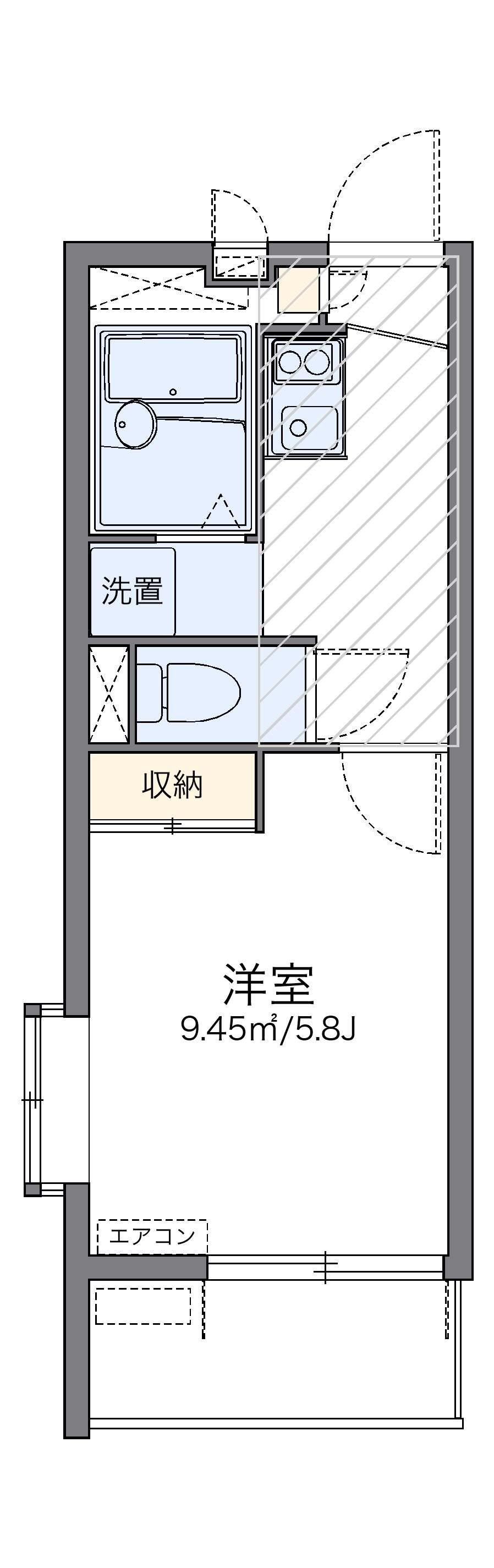 レオパレスホワイトヒルズ2(1K/3階)の間取り写真