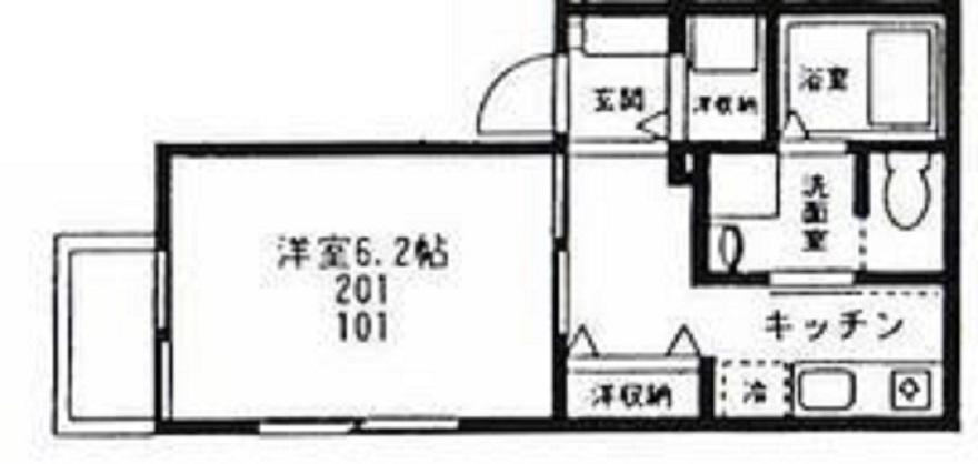 グレイスハウス(1K/1階)の間取り写真