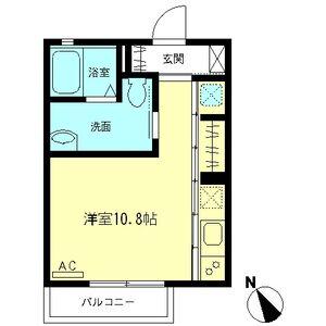 グリーンヒル橋本E(ワンルーム/1階)の間取り写真