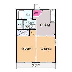 プランドール若林(2DK/1階)の間取り写真