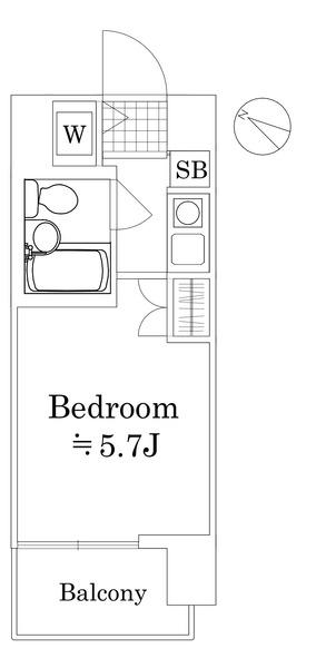 パーク・ノヴァ横浜阪東橋弐番館(ワンルーム/11階)の間取り写真