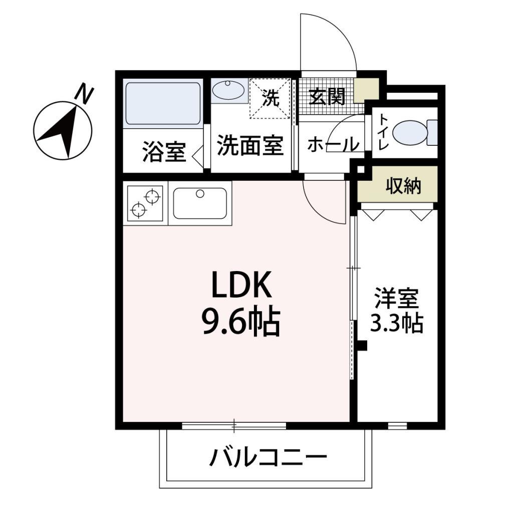 エブリン溝ノ口(1LDK/2階)の間取り写真