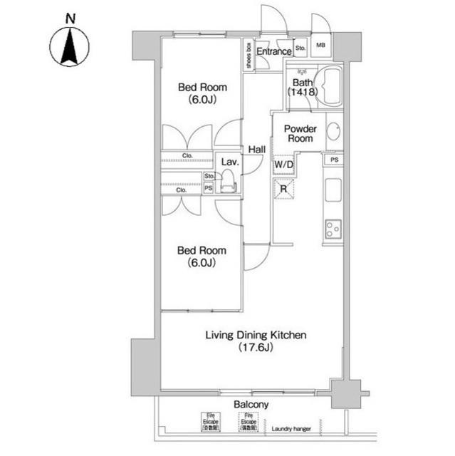 PATH横浜新子安(2LDK/10階)の間取り写真