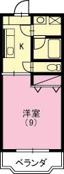 クラスト壱番館(1K/2階)の間取り写真