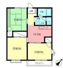 エイムⅠ(3K/2階)の間取り写真