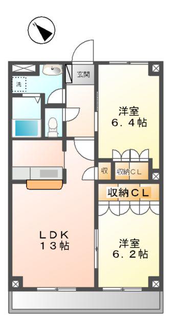 インマヌエル(2LDK/1階)の間取り写真