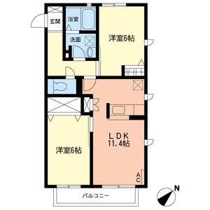 小田急電鉄江ノ島線 湘南台駅 徒歩14分 2階建 築17年(2LDK/1階)の間取り写真