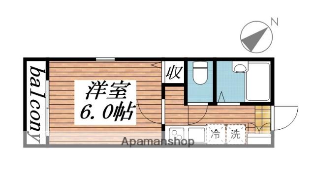 グリーンステージⅠ(1K/2階)の間取り写真