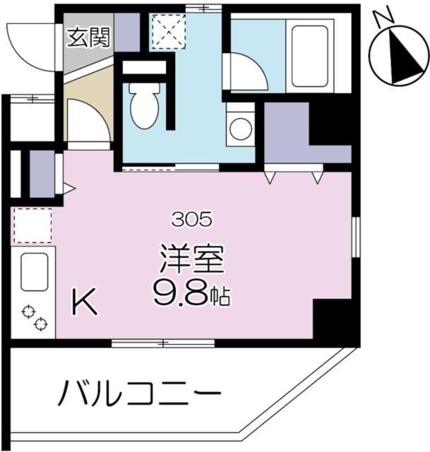 コントライ(ワンルーム/3階)の間取り写真