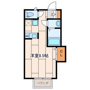 ワイズスクエア(ワンルーム/2階)の間取り写真