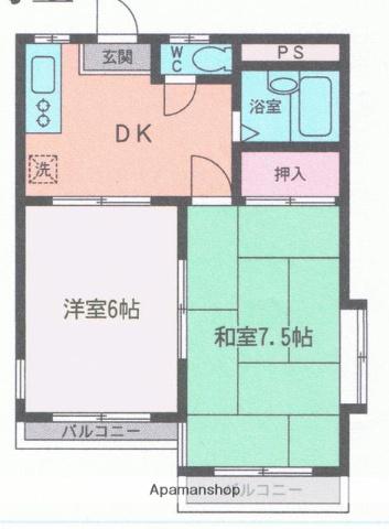 シャトレー南台(2DK/3階)の間取り写真