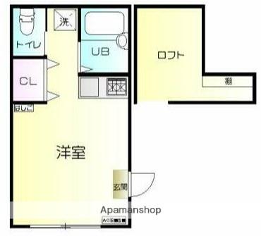 エヴァート保土ヶ谷(ワンルーム/1階)の間取り写真