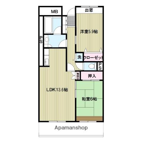 鶴見イーストリバー(2LDK/10階)の間取り写真