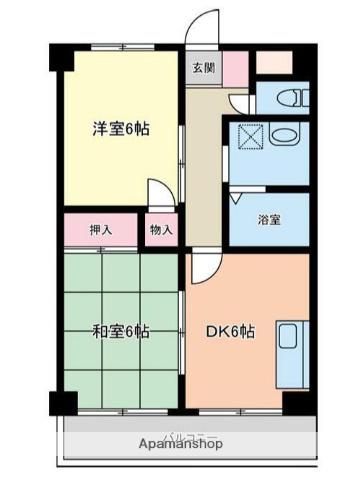 第3山根ビル(2DK/5階)の間取り写真