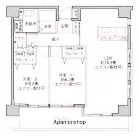 プレジール吉野町(2LDK/3階)の間取り写真