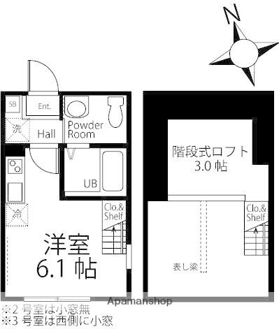 ハーミットクラブハウス横浜山手Ⅲ(ワンルーム/1階)の間取り写真