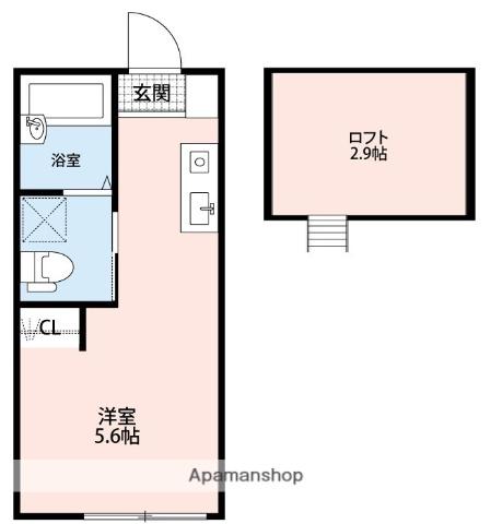 ウインズ和田(ワンルーム/2階)の間取り写真