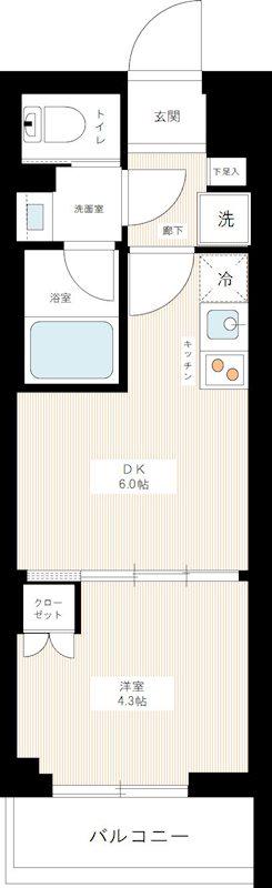 ハーモニーレジデンスクロスゲート 4階階 間取り