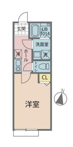 ポーラスター南橋本(1K/3階)の間取り写真