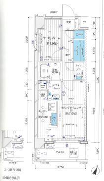 メインステージ横濱黄金町(1K/3階)の間取り写真