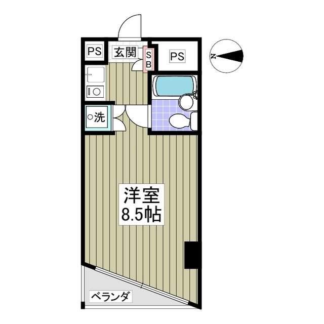 シーサイドコート金沢八景(ワンルーム/4階)の間取り写真