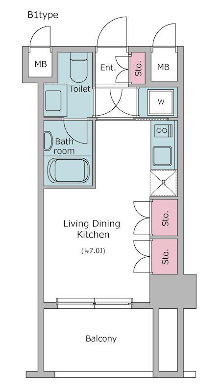 レジディア品川(1K/4階)の間取り写真