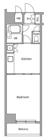 ホワイトガーデン東田(1DK/4階)の間取り写真
